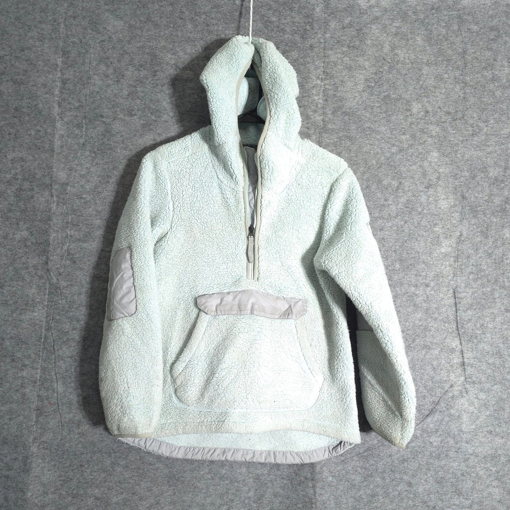 The North Face Fleece Pullover Quarter Zip Girls 14/16 Light Blue Logo Outdoor